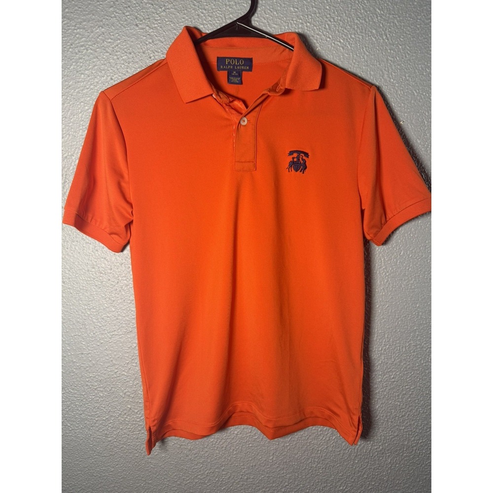 Polo Ralph Lauren Boys Orange Polo Shirt Size Medium 10-12 Short Sleeve